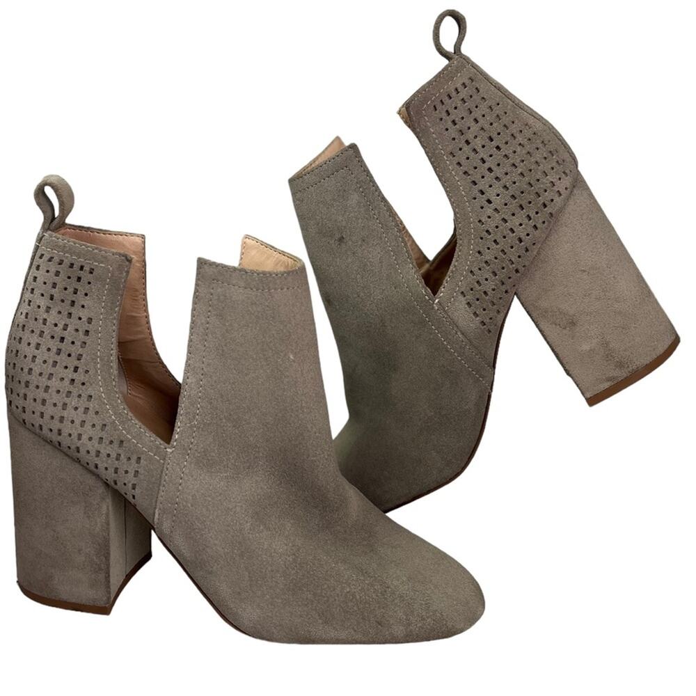 Steve Madden Boots Women's Size 9 M Taupe Suede Ankle Booties Norelle 0281 Boho
